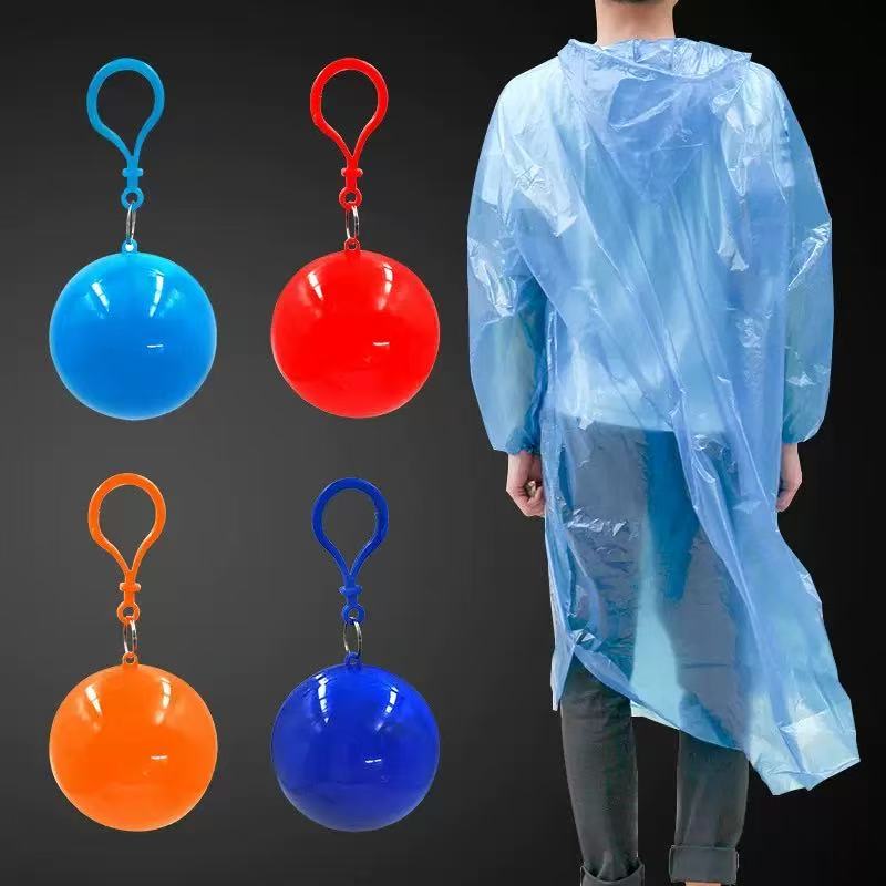 Emergency Poncho Rain - Одноразовый дождевик-шар случайного цвета, утолщенное длинное