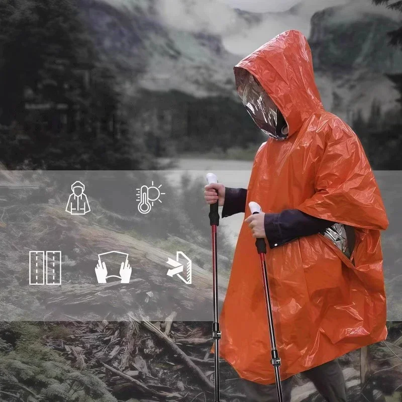 Emergency Poncho Rain - Водонепроницаемый и тёплый дождевик-пончо с капюшоном